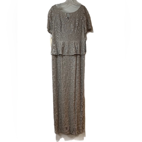 NWT! URSULA OF SWITZERLAND Filigree Lace 3/4 Sleeve in Mauve, Size 12 - Picture 2 of 16